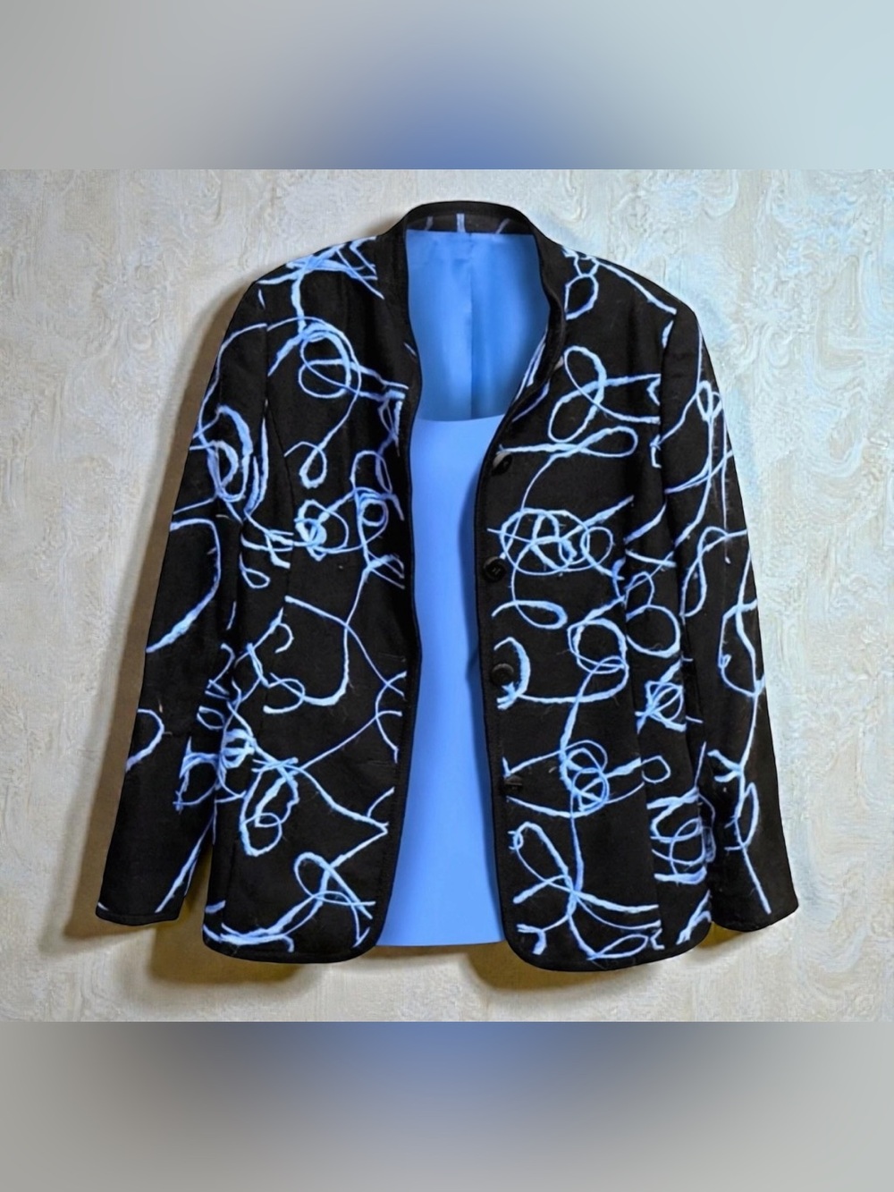 Carlisle Designer Jacket & Skirt Set | Abstract Blue Art Print